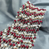 Ruby Faceted Rondelle Beaded Rosary Chain, Pearl Gold Plated Wire, Jewelry Making Chain, Wire Wrapped Chain 3.5-4.5mm – SELLING BY FOOT